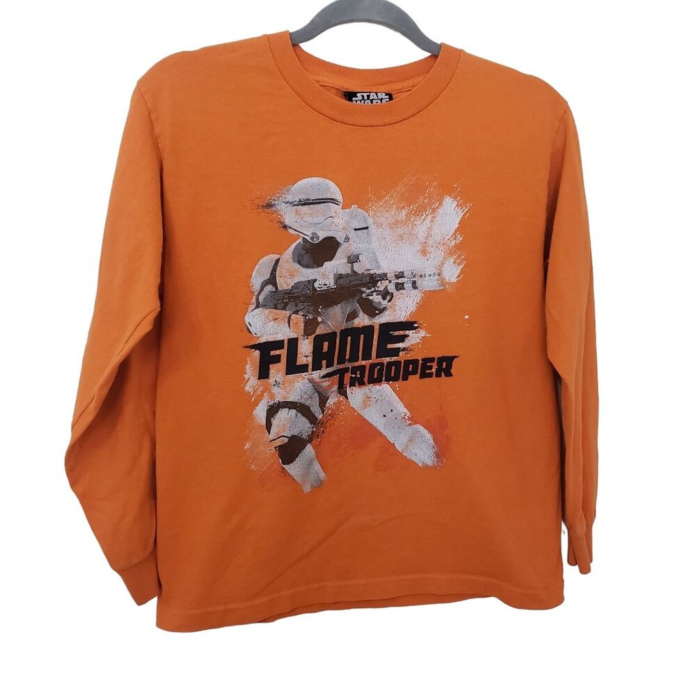 Star Wars Flame Trooper Long-Sleeve T-shirt Cotton Orange Size YL